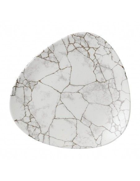 Assiettes triangulaires Churchill Studio Prints Kintsugi Agate Grey Lotus 254mm (Lot de 12)
