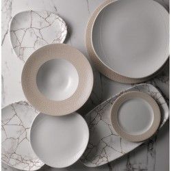 Assiettes triangulaires Churchill Studio Prints Kintsugi Agate Grey Lotus 254mm (Lot de 12) 2