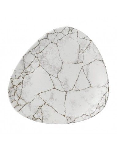 Assiettes triangulaires Churchill Studio Prints Kintsugi Agate Grey Lotus 228mm (Lot de 12)