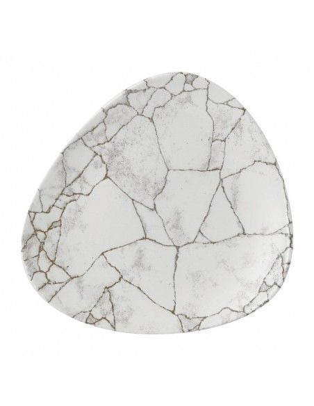 Assiettes triangulaires Churchill Studio Prints Kintsugi Agate Grey Lotus 228mm (Lot de 12)
