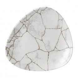 Assiettes triangulaires Churchill Studio Prints Kintsugi Agate Grey Lotus 177mm (Lot de 12)