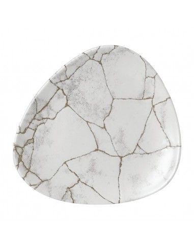 Assiettes triangulaires Churchill Studio Prints Kintsugi Agate Grey Lotus 177mm (Lot de 12)