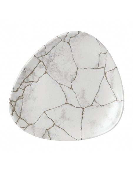 Assiettes triangulaires Churchill Studio Prints Kintsugi Agate Grey Lotus 177mm (Lot de 12)