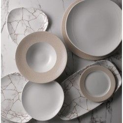Assiettes triangulaires Churchill Studio Prints Kintsugi Agate Grey Lotus 177mm (Lot de 12) 2