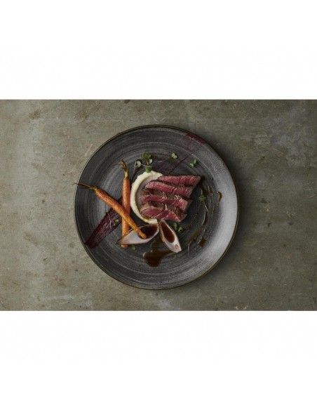 Assiettes rondes Churchill Stonecast Raw Evolve Black 217mm (Lot de 12)