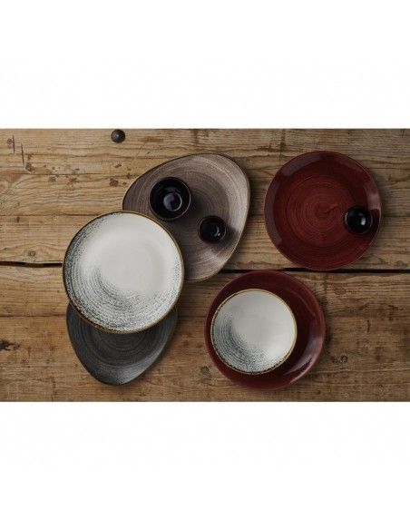 Assiettes avec rebord Churchill Stonecast Patina Evolve Red Rust 260mm (Lot de 12)