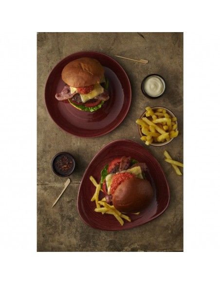 Assiettes avec rebord Churchill Stonecast Patina Evolve Red Rust 217mm (Lot de 12)