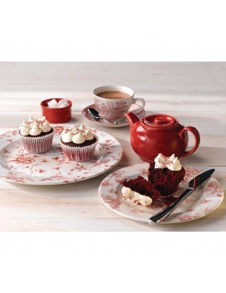 Assiettes plates Churchill Toile Cranberry 210mm (Lot de 6)