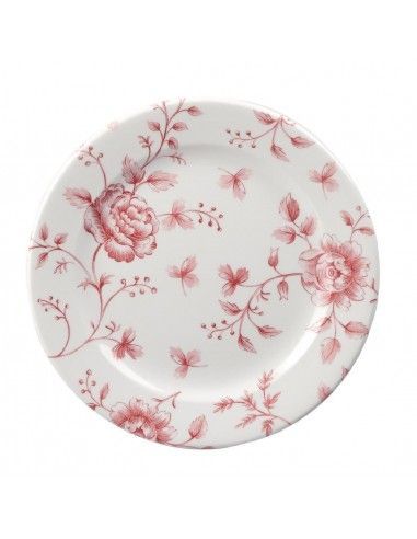 Assiettes plates Churchill Rose Chintz Cranberry 170mm (Lot de 6)