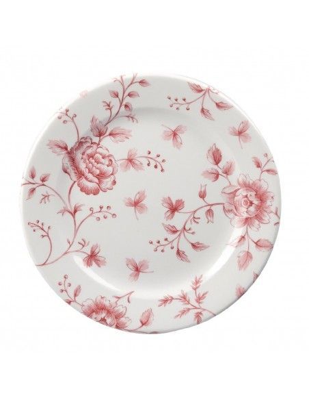 Assiettes plates Churchill Rose Chintz Cranberry 170mm (Lot de 6)