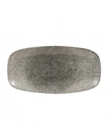 Assiettes oblongues Churchill Studio Prints Raku Quartz Black 355mm (Lot de 6)
