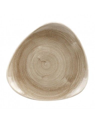 Assiettes triangulaires Churchill Stonecast Patina Antique Taupe 229mm (Lot de 12)
