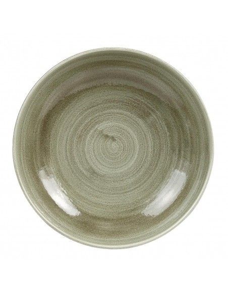 Assiettes coupes rondes Churchill Stonecast Patina Antique Green 182mm (Lot de 12)