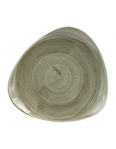 Assiettes triangulaires Churchill Stonecast Patina Antique Green 229mm (Lot de 12)
