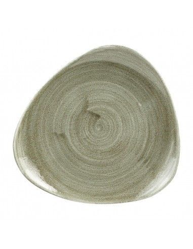 Assiettes triangulaires Churchill Stonecast Patina Antique Green 192mm (Lot de 12)
