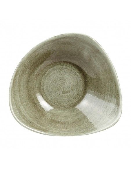 Bols triangulaires Churchill Stonecast Patina Antique Green 235mm (Lot de 12)