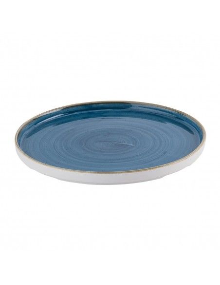 Assiettes avec rebord Churchill Stonecast Java Blue 260mm (Lot de 6)
