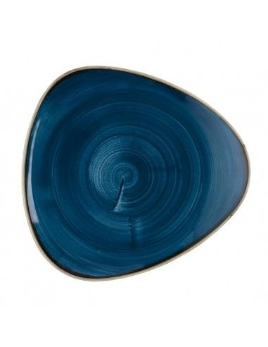 Assiettes triangulaires Churchill Stonecast Java Blue Lotus 228mm (Lot de 12)