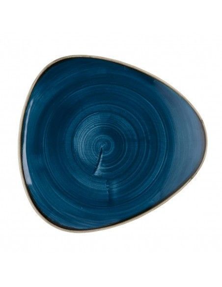 Assiettes triangulaires Churchill Stonecast Java Blue Lotus 228mm (Lot de 12)