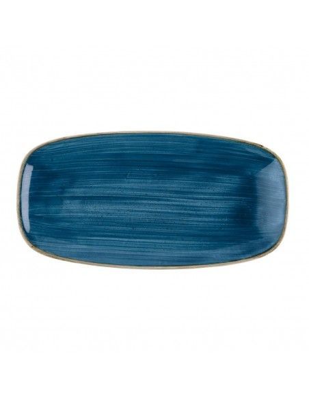 Assiettes oblongues Churchill Stonecast Java Blue 350mm x 187mm (Lot de 6)