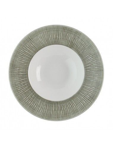 Assiettes à bord large Churchill Bamboo Ceramic Spinwash Alpine 231mm (Lot de 12)