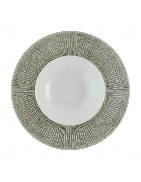 Assiettes à bord large Churchill Bamboo Ceramic Spinwash Alpine 231mm (Lot de 12)