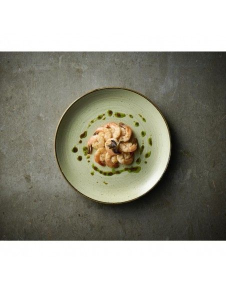 Assiettes avec rebord Churchill Stonecast Raw Green Evolve 260mm (Lot de 12)