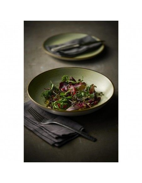 Assiettes avec rebord Churchill Stonecast Raw Green Evolve 220mm (Lot de 12)