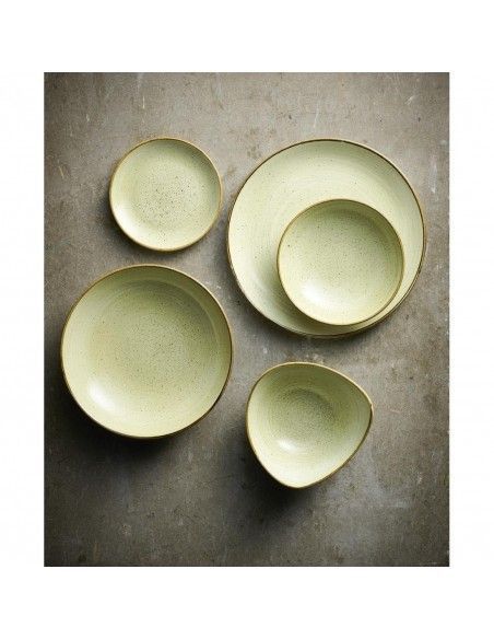 Assiettes avec rebord Churchill Stonecast Raw Green Evolve 165mm (Lot de 12)