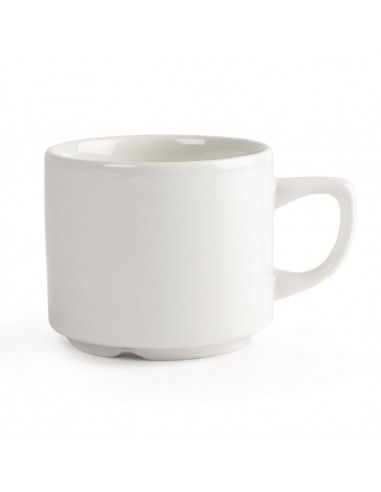 Tasses à thé Maple empilables blanches Churchill Whiteware 200ml (lot de 24)