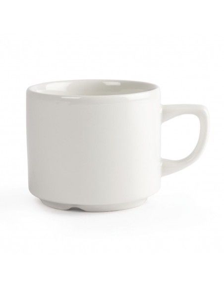 Tasses à thé Maple empilables blanches Churchill Whiteware 200ml (lot de 24)