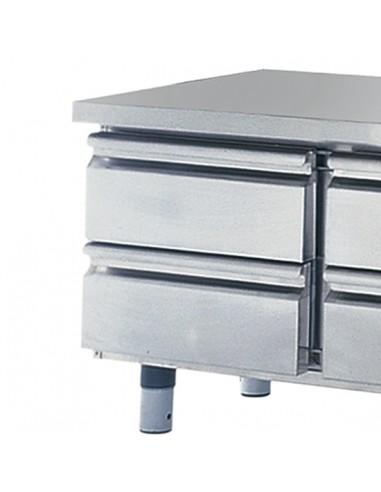 Kit de tiroirs 2x 1/2 pour soubassements réfrigérés, h100 mm