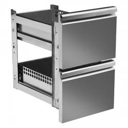 Kit de tiroirs avec "soft self closing" 2x 1/2 pour tables réfrigérées 700 mm - série VIRTUS
