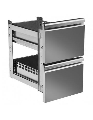 Kit de tiroirs avec "soft self closing" 2x 1/2 pour tables réfrigérées 700 mm - série VIRTUS