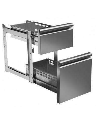 Kit de tiroirs avec "soft self closing" 1x 1/3 - 1x 2/ pour tables réfrigérées 700 mm - série VIRTUS