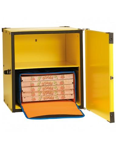 Box isolé rigide pour transport pizza, capacité 2 sacs ou 8 boîtes