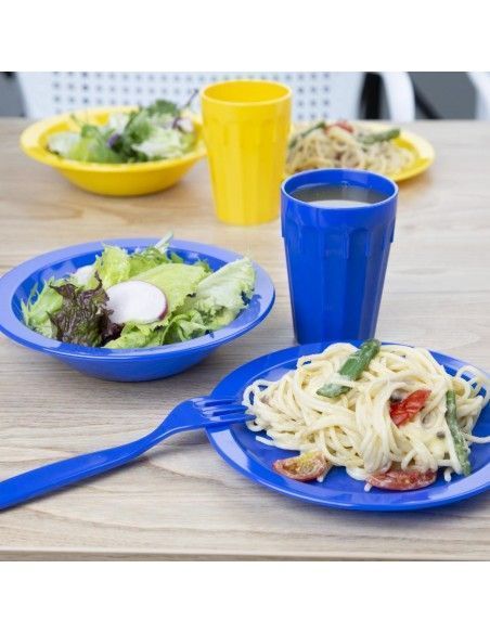 Assiettes en polypropylène Olympia Kristallon bleues 230mm (lot de 12)