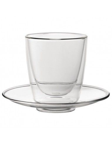 Verres à cappuccino double paroi et soucoupes Utopia 220 ml (lot de 6)