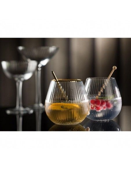 Verres à gin sans pied bord doré Hayworth Utopia 650 ml (lot de 6)
