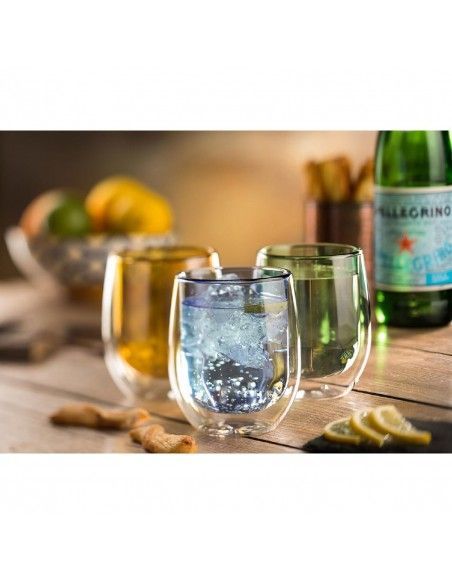 Verres à eau double paroi Utopia verts 27 cl (lot de 6)