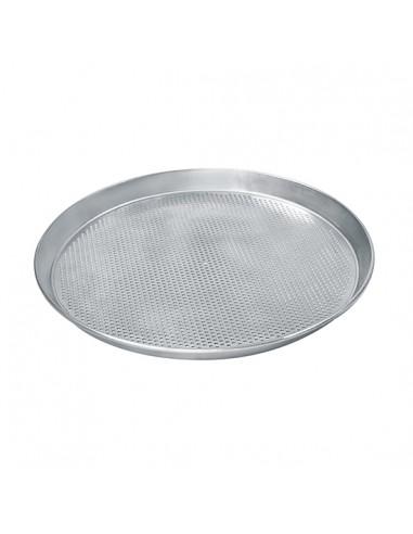 Plaque ronde pour pizzas ø 260 mm en aluminium, perforé ø 3 mm
