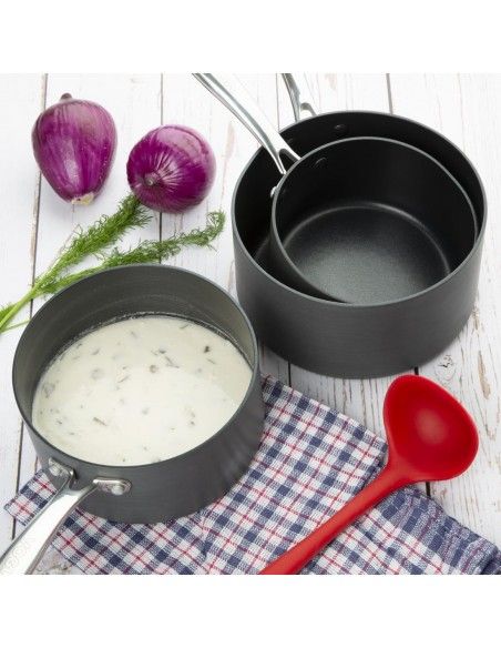 Casserole antiadhésive en aluminium anodisé Vogue 180mm