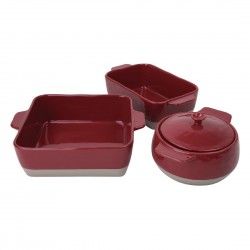 Plat à rôtir rouge et taupe Olympia 4,2L 2