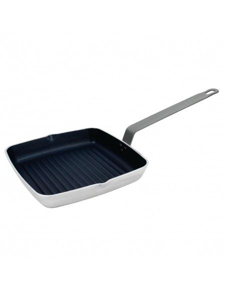 Poêle antiadhésive carrée fond rainuré Vogue 240mm