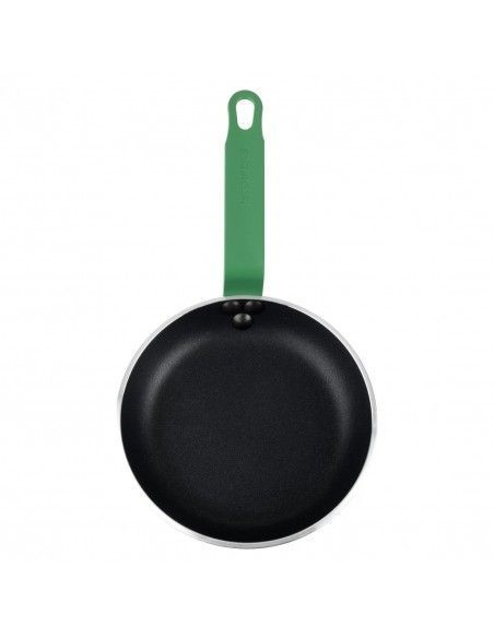Poêle aluminium antiadhésive Teflon Platinum Plus Hygiplas avec manche vert 200mm