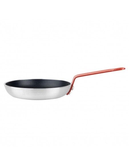 Poêle aluminium antiadhésive Teflon Platinum Plus Hygiplas avec manche rouge 200mm