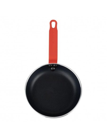 Poêle aluminium antiadhésive Teflon Platinum Plus Hygiplas avec manche rouge 200mm