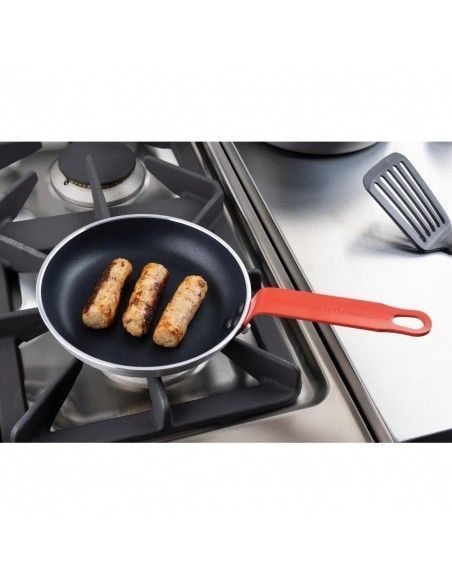 Poêle aluminium antiadhésive Teflon Platinum Plus Hygiplas avec manche rouge 200mm