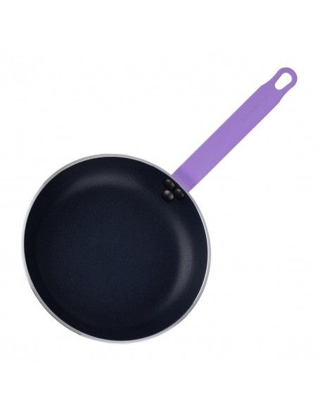 Poêle aluminium antiadhésive Teflon Platinum Plus Hygiplas avec manche violet 240mm