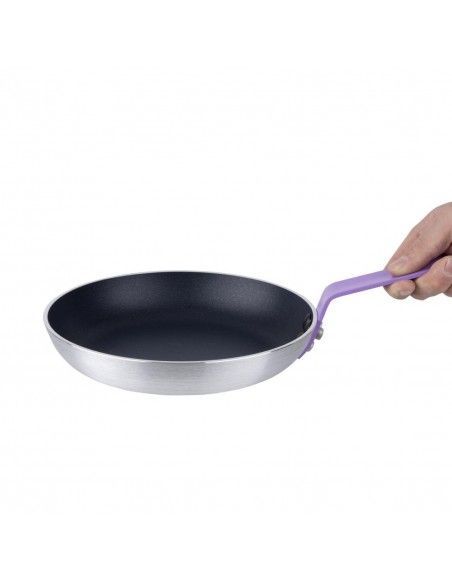 Poêle aluminium antiadhésive Teflon Platinum Plus Hygiplas avec manche violet 240mm